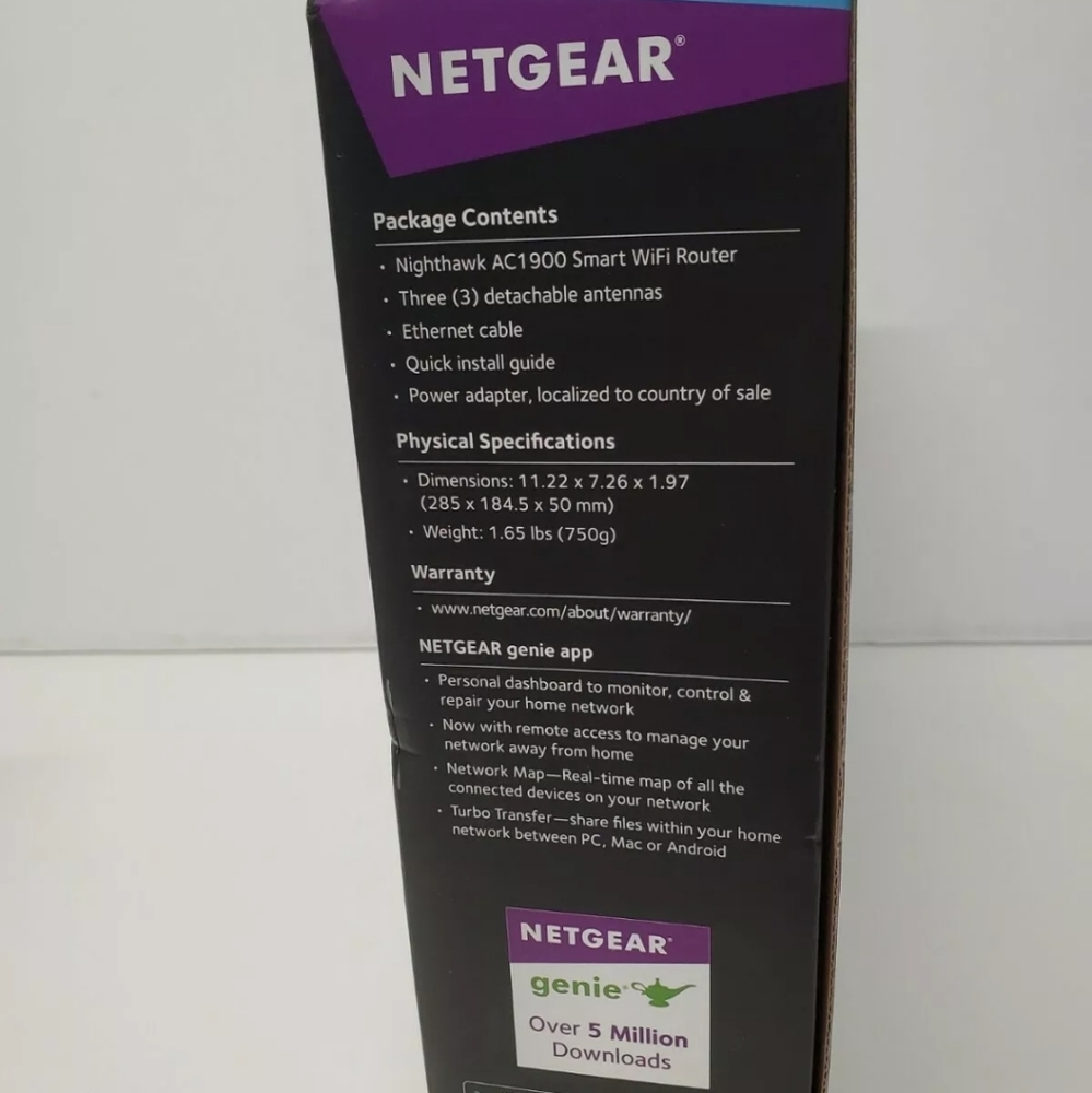 NETGEAR Nighthawk AC1900 (R7000) Smart Dual-Band Wi-Fi Router Gaming - Picture 3 of 6
